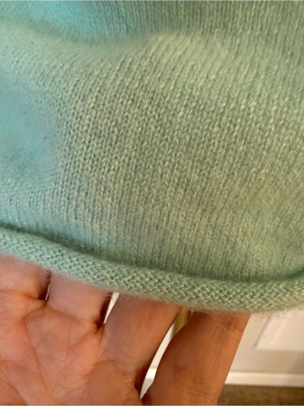J. Crew Collection 100% Italian Cashmere Sweater M Aqua Blue Crewneck - Picture 6 of 8